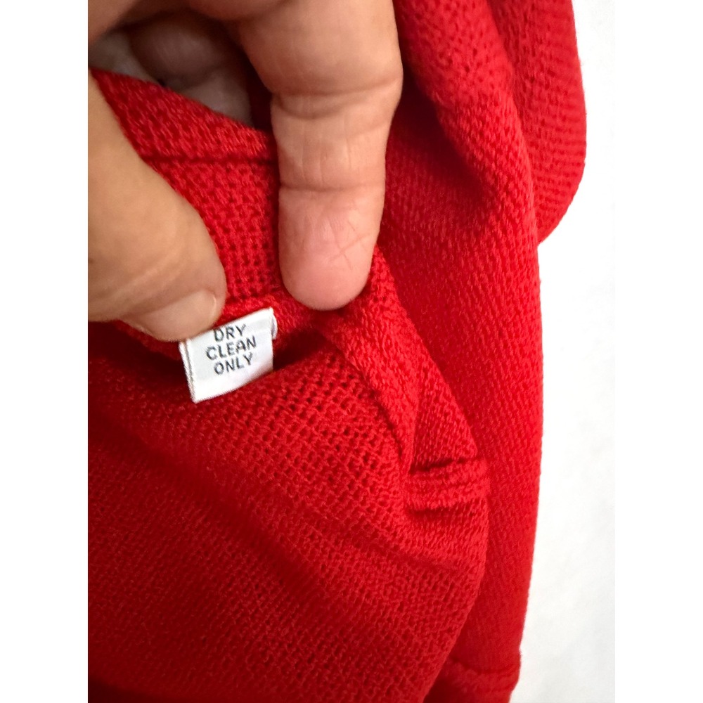 Vintage St John Evening Red Sequin Knit Skirt Suit Set Size 12 Made in USA - Picture 13 of 16